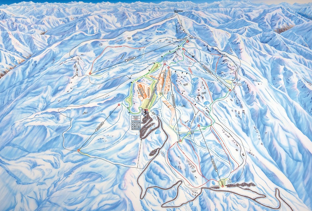 Cardrona trail map snowscene travel