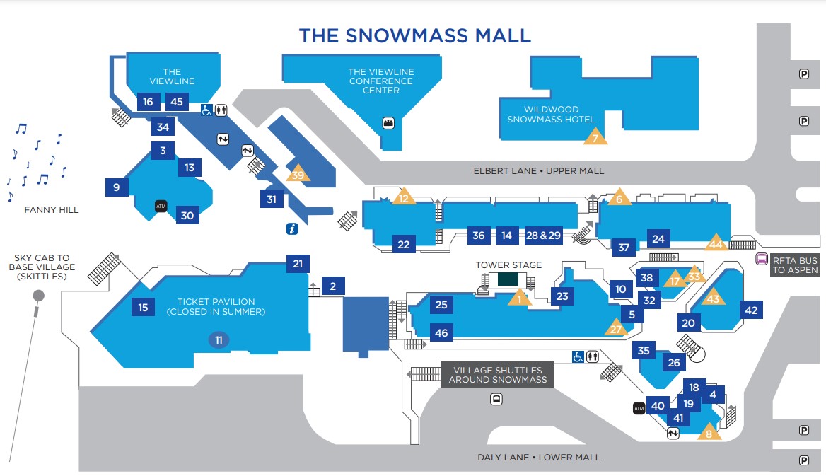Snowmass Winter Guide, Shopping and Dining Maps Luxury Ski USA