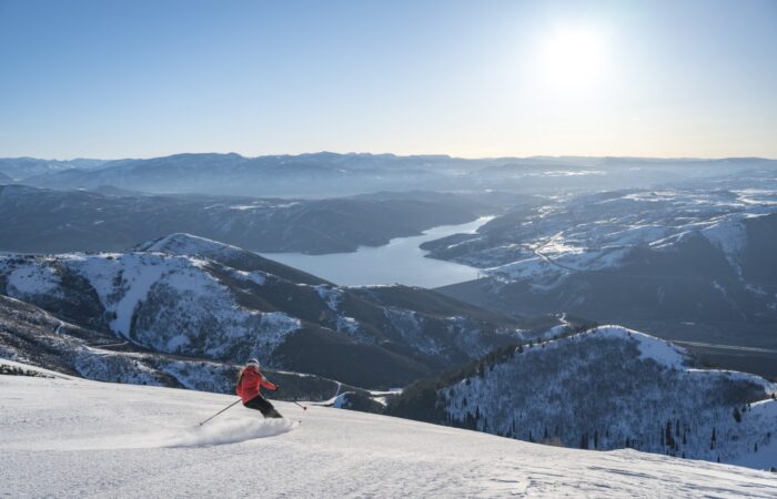 A skiier on the slopes at Deer Valley