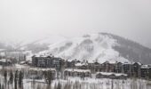 A view of snow covered buildings at Deer Valley