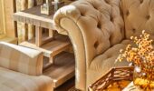 An arm chair in the Executive Suite Hotel Jerome, Aspen USA