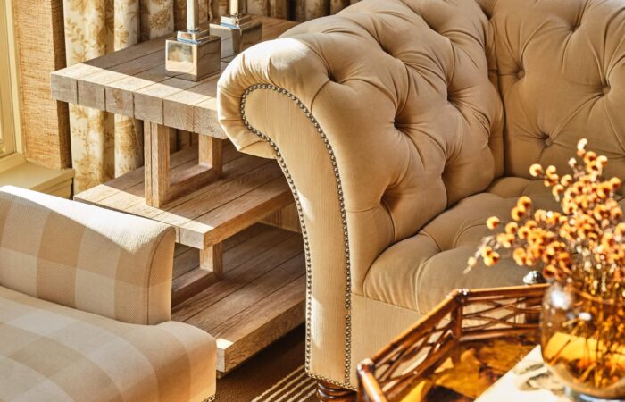 An arm chair in the Executive Suite Hotel Jerome, Aspen USA