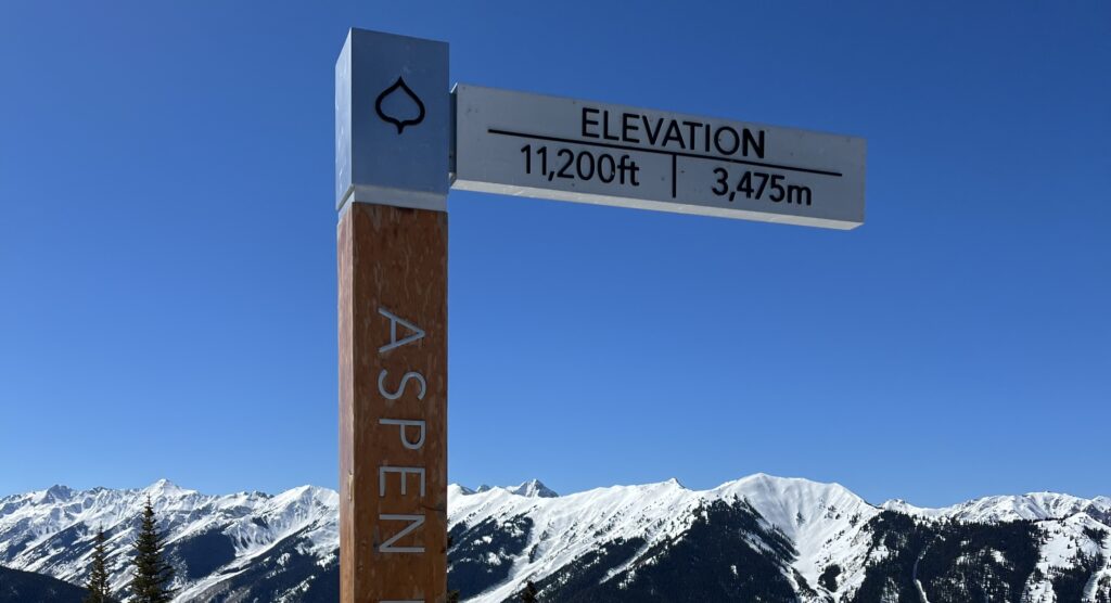 Aspen Snowmass Elevation Sign Snowscene Luxury Ski Holiday Experts