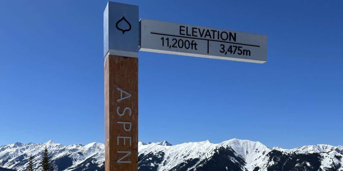 Aspen Snowmass Elevation Sign Snowscene Luxury Ski Holiday Experts