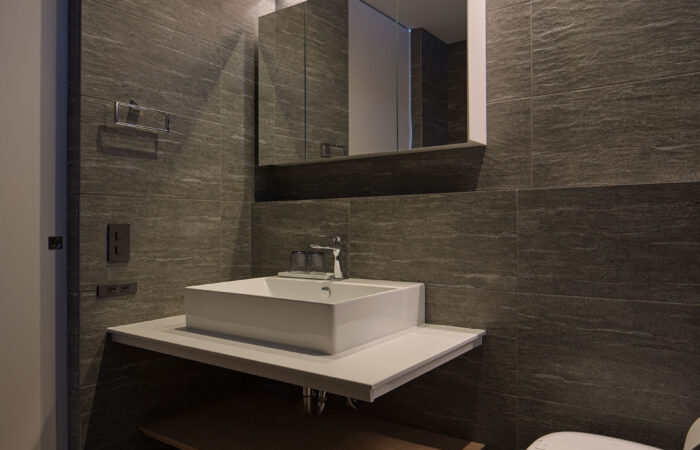 Tsu Tsu Furano modern bathroom with clean contemporary interior design in Furano Japan