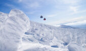 Snow-covered trees known as snow monsters at Mt Zao Japan