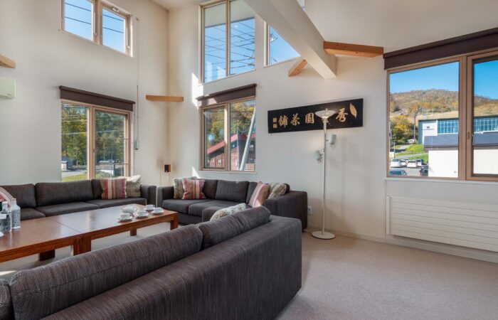 Gondola Chalets Niseko self-contained accommodation living room area Snowscene