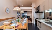 Gondola Chalets self-contained accommodation Niseko kitchen and dining area Snowscene Travel Agency