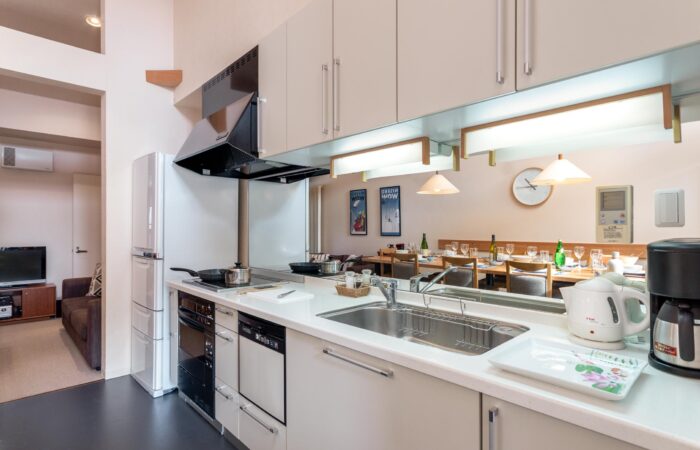 Gondola Chalets self-contained accommodation Niseko kitchen Snowscene Travel Agency