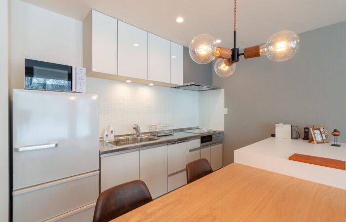 Kitchen dining area of Roku Niseko self-contained accommodation in Niseko Japan