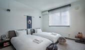 Twin bedroom at Shochikubai accommodation in Furano Japan