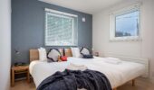 Contemporary bedroom at Arthouse Apartments Furano Japan