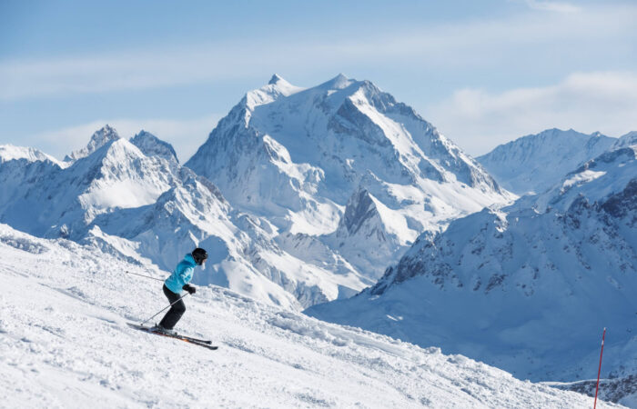 Skiier at Meribel French Alps