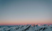 A sunset view over the mountains at Val Thorens France