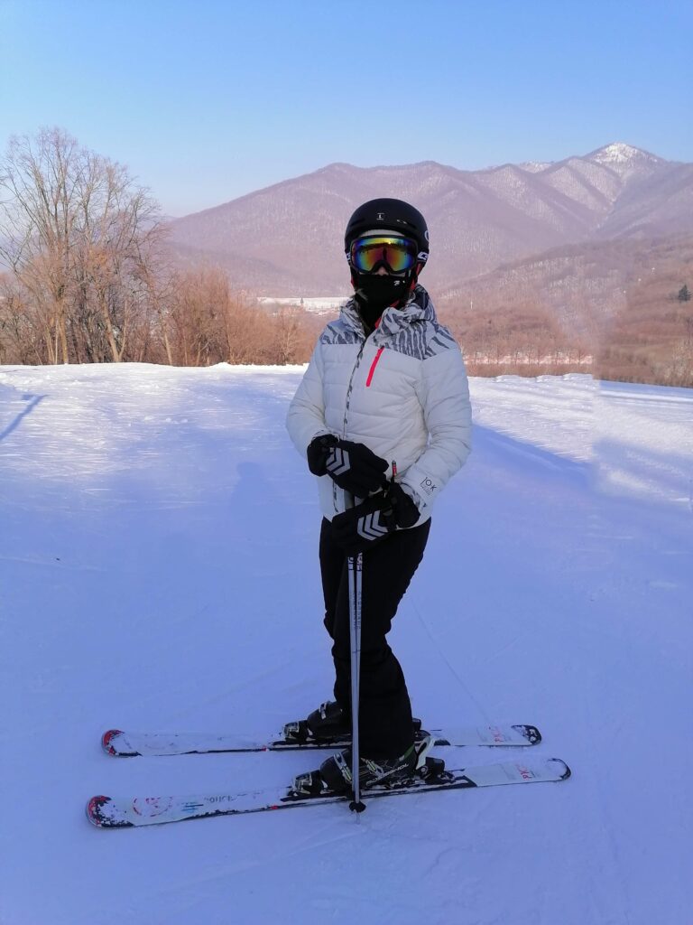 skiier on the ski fields at club med beidahu