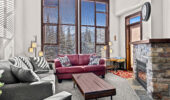 Living room at Stone's Throw accommodation Sun Peaks
