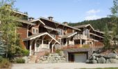 Outside view of Stone's Throw accommodation at Sun Peaks in the summer