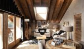 The living room in a studio room at The bedroom of a studio room at Hotel Le Kaila, Meribel France