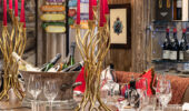 A table set at the Florian Salle restaurant, La Chaudanne Hotel & Spa Meribel France