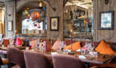 Dining table setting at Florian Salle restaurant at La Chaudanne Hotel & Spa Meribel France