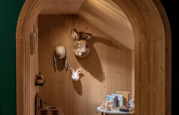 Kids playing in the kids room at Hotel Le Coucou Meribel France
