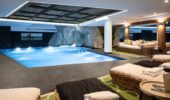 Pool area at Hotel Le Kaila Meribel France