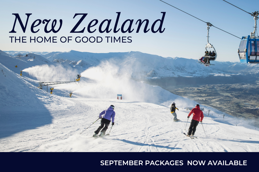 Holiday makers skiing in NZ