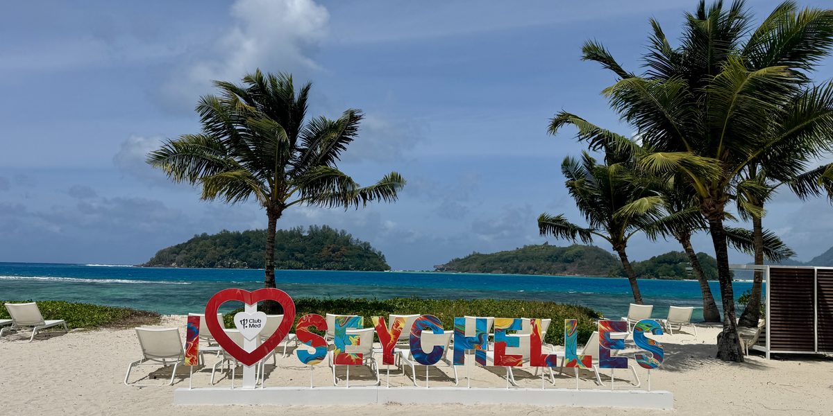 Club Med Seychelles sign at resort