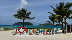 Club Med Seychelles sign at resort