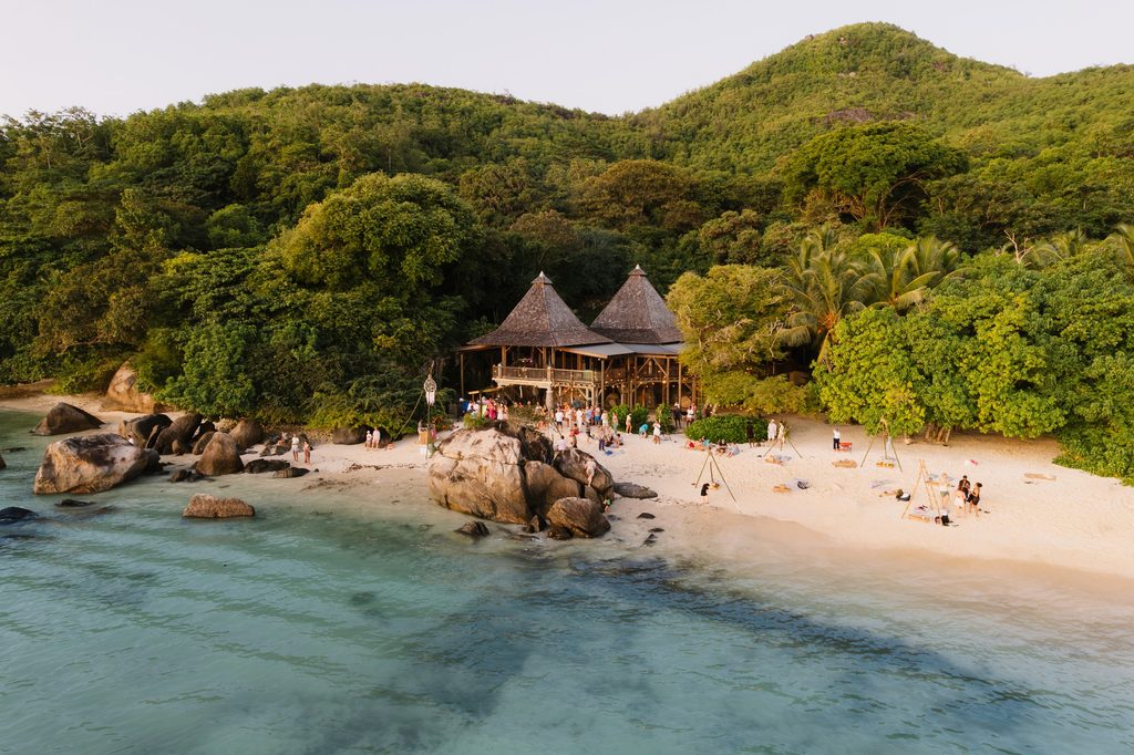 Club Med Resort Seychelles holidaymakers on the beach