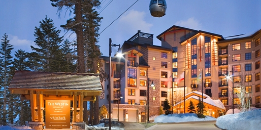 An exterior view of The Westin Monache Mammoth in winter